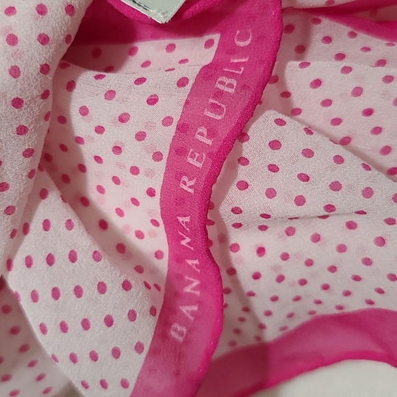 Banana Republic Pink Dot Silk Scarf - Picture 5 of 7